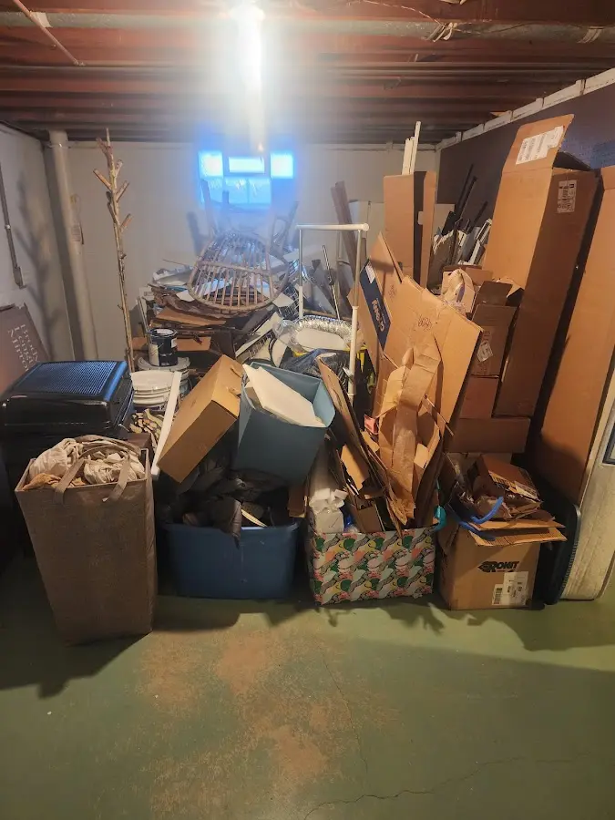 Roll-off dumpster container at job site for 4 Yard Dumpster Rental in Eagle Point